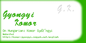 gyongyi komor business card